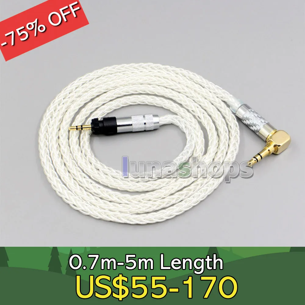

4.4mm XLR 2.5mm 99% Pure Silver 8 Core Earphone Cable For Shure SRH840 SRH940 SRH440 SRH750DJ Philips SHP9000 SHP8900 LN006784