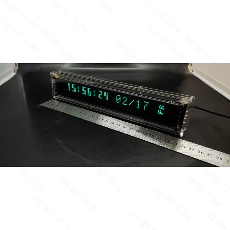 Фото Настольные часы VFD с цифровым LED-дисплеем, вакуумно-флуоресцентным экраном и Wi-Fi-управлением №1