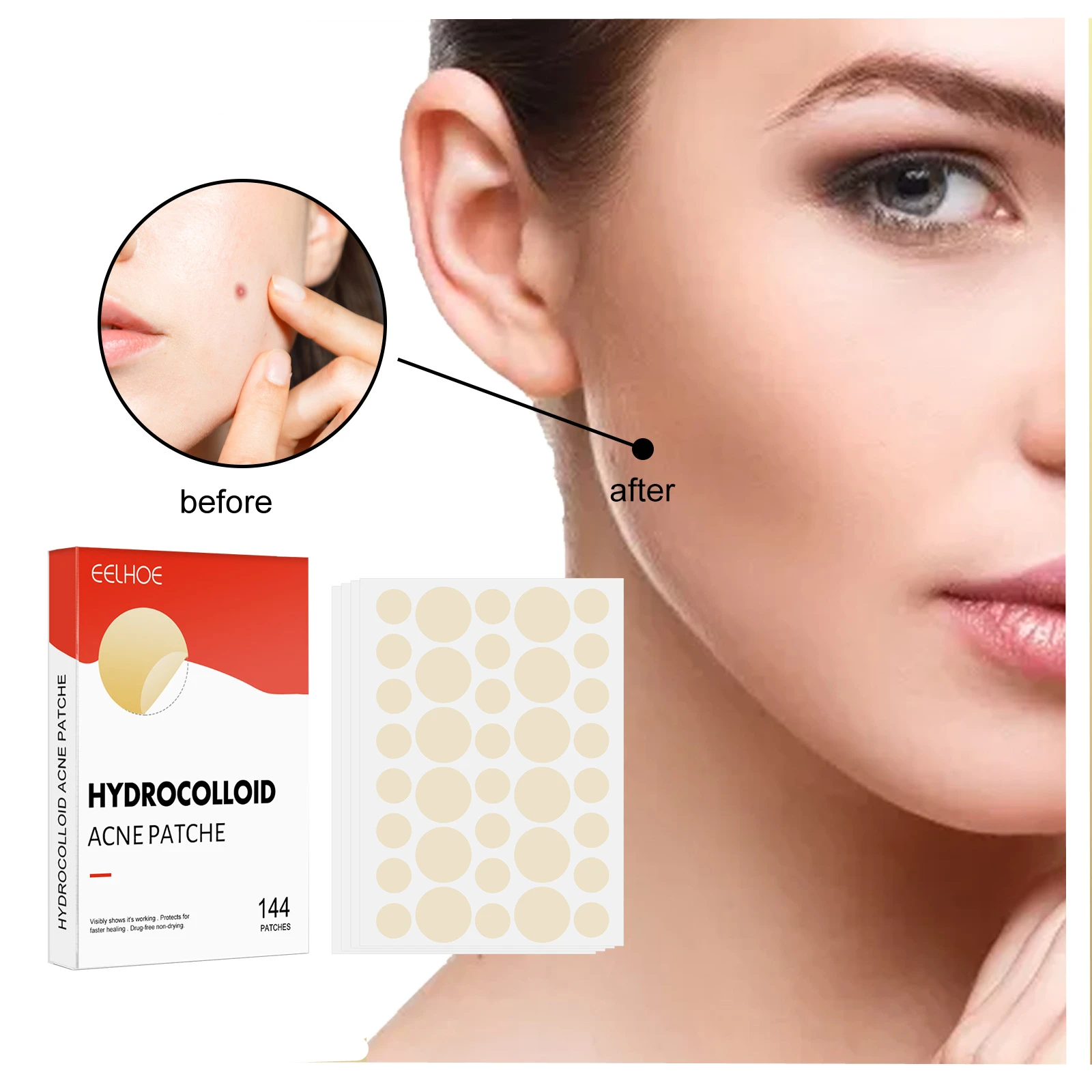 

Эффективные невидимые патчи для пятен от прыщей, гидроклоидные патчи для акне, макияж, наклейки для восстановления мышц акне, водонепроницаемые дышащие патчи