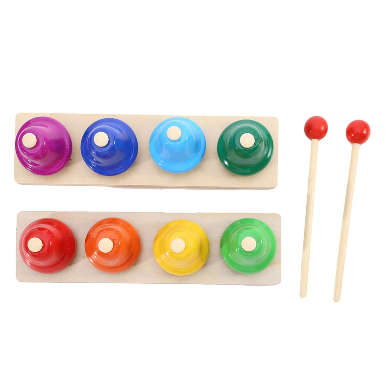 

8 Note Hand Bell Colorful Diatonic Metal Bells Musical Toy Percussion For Kids Children Musical Teaching Church Chorus Wedding