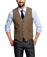 2022 mens fashion trend popular woolen single breasted vest mens suit british vintage vest coat