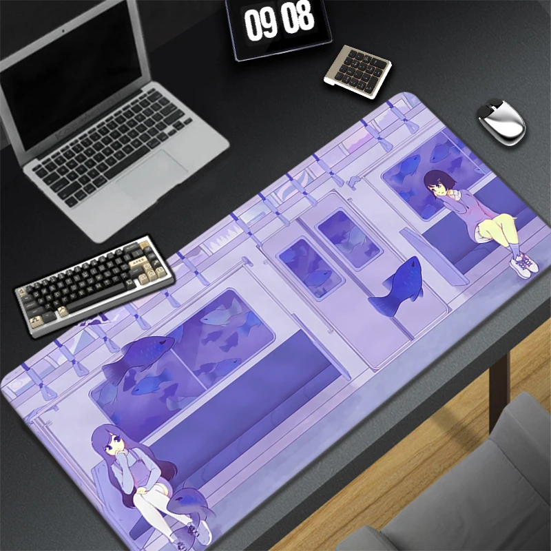 Art Sushi Suitchi Deskmat Rubber Mat Sushi Shaft Body Personalized Table Mat 500x1000mm Black Mause Pad Company Mouse Mats Pink enlarge