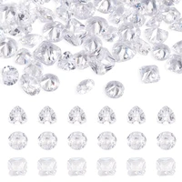 60pcs 3 shapes zircon transparent faceted diamond beads crystal cabochons loose spacer charms for diy handmade jewelry making