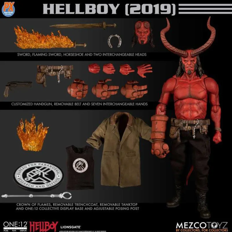 

Original Mezco ONE:12 Marvel Hellboy PX Movies and Tv Hang card Toy Action Figures Toys For Children Gift In Stock