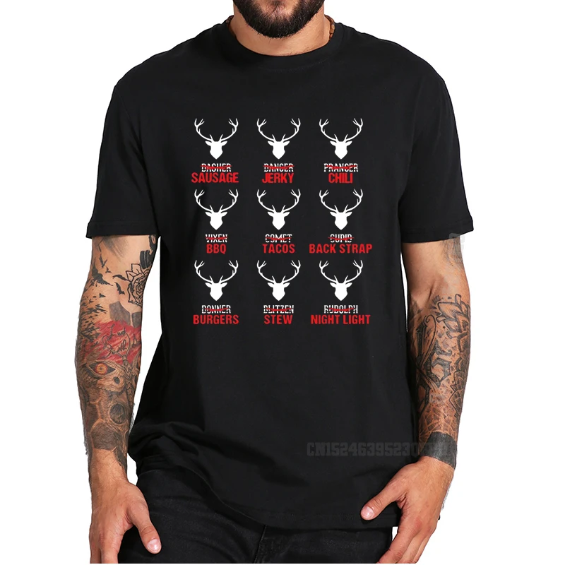 

Funny Christmas Reindeer Tshirts Men Women Christmas Gift Hunter Deer Meat Hunting Tee Graphic Men‘S’ Clothing Oversized Camisas