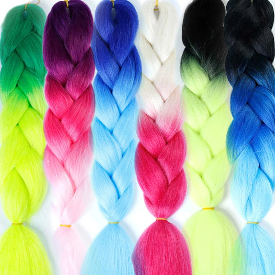 

Ombre Pre Stretched Wholesale Synthetic Hair Extension For Box Twist Braid Jumbo Braiding Hair Accessorie 24 Inch Free Shipping