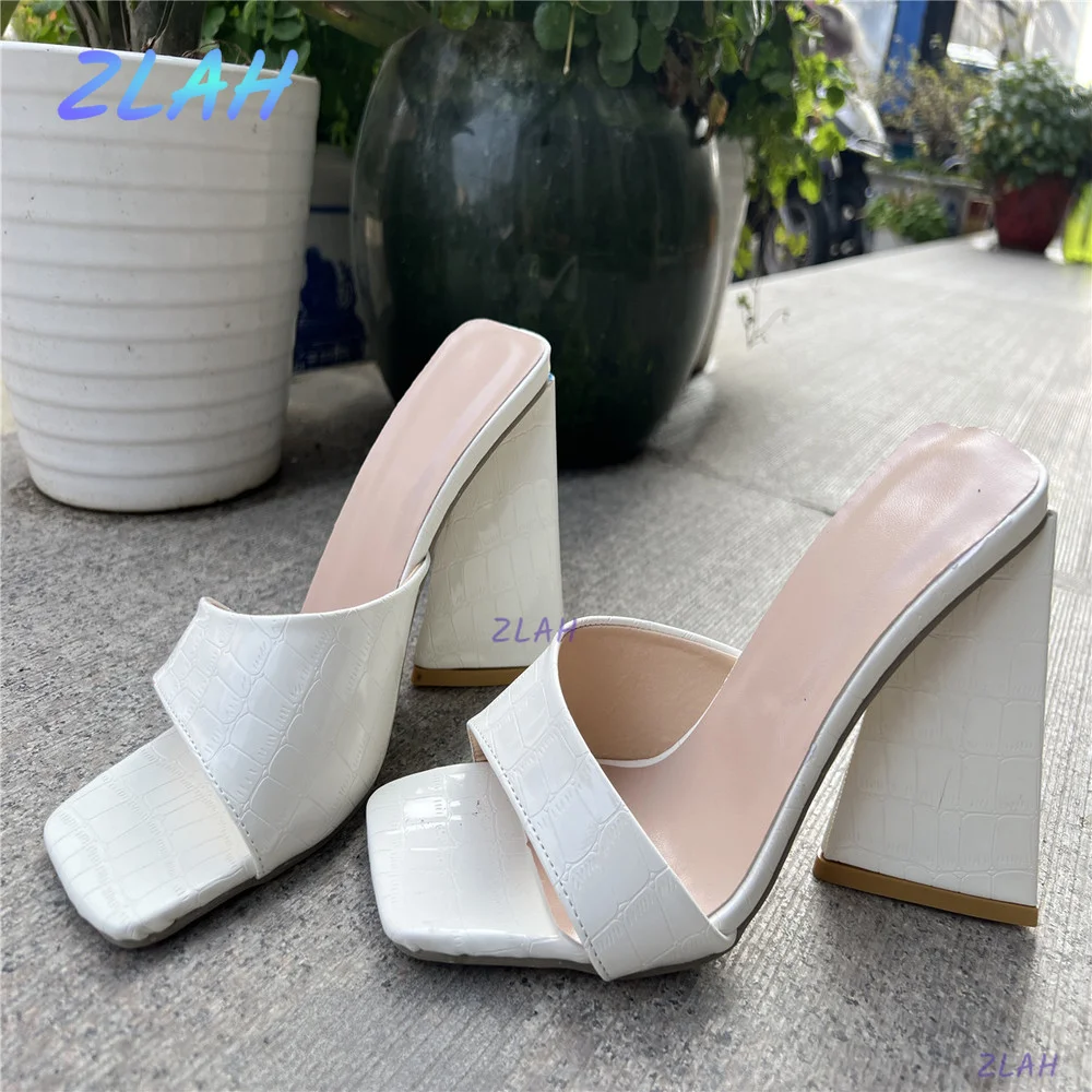 

Women's Slippers New Sexy Women's Sandals Zlah Fashion Square Toe Chunky Heels High-heeled Sandals Summer Women's Shoes