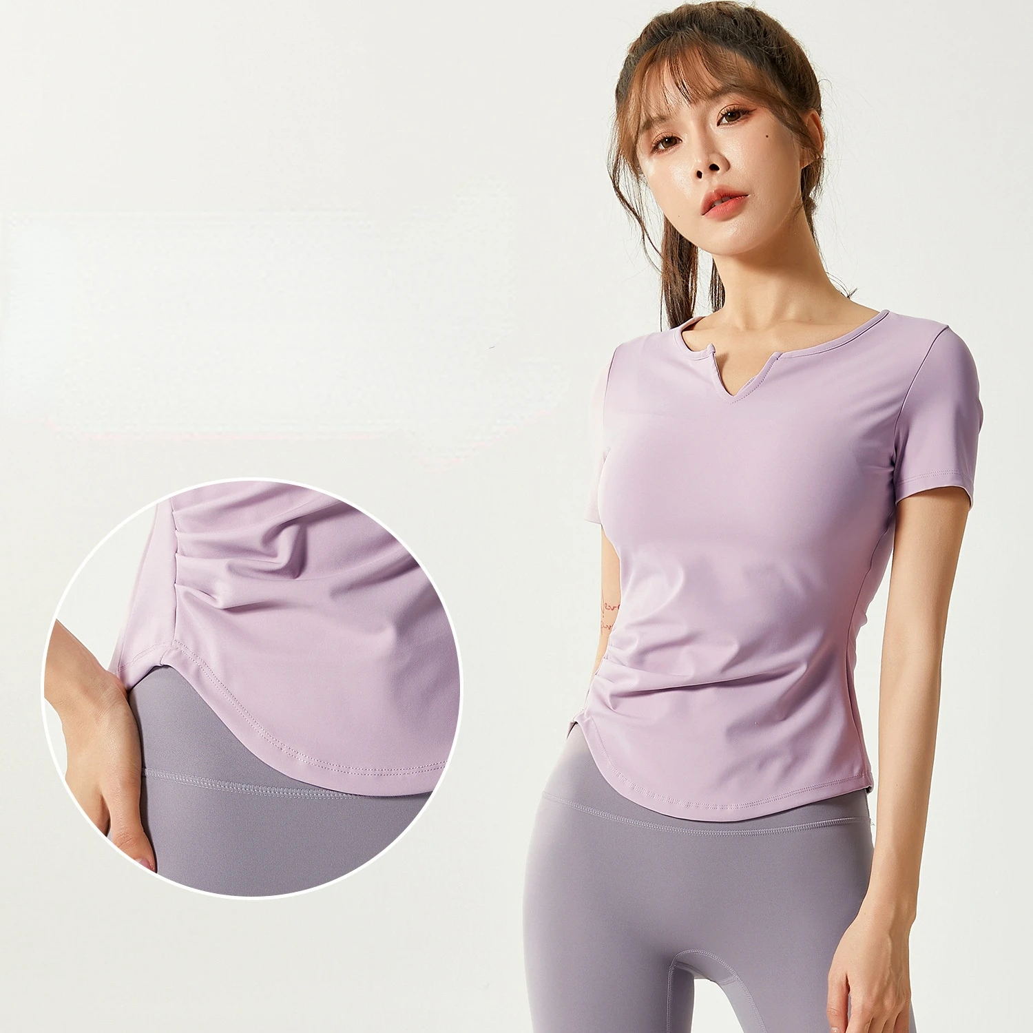 

Спортивный костюм для фитнеса GymHUB, Женский Топ с коротким рукавом, летняя футболка для бега и йоги с V-образным вырезом