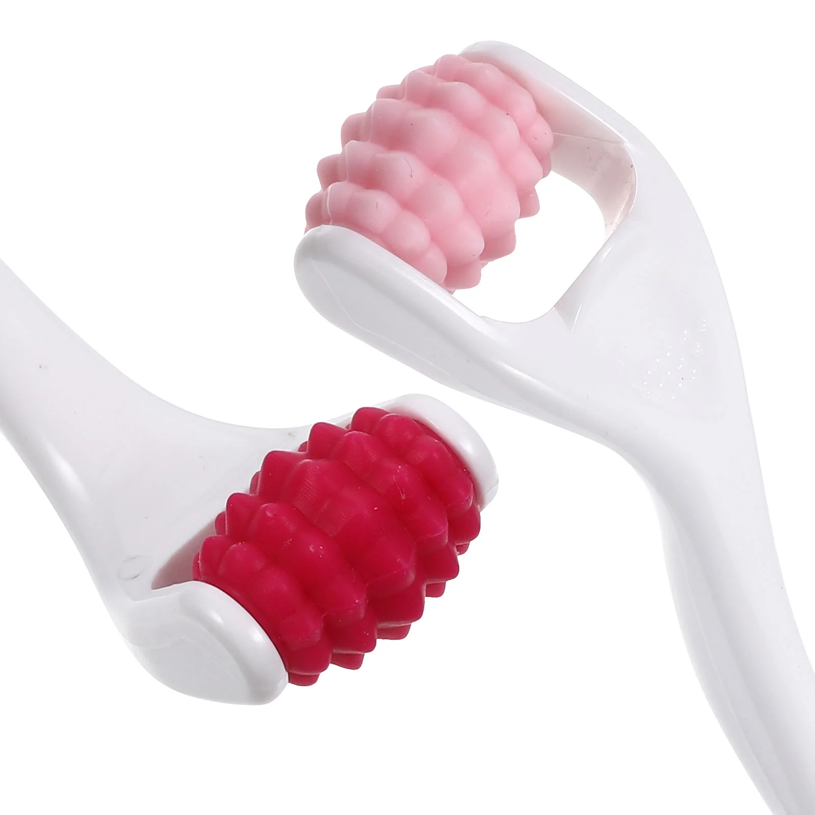 2 шт. ролик для лица силиконовый крем глаз массажная палочка мини-красота (розовый