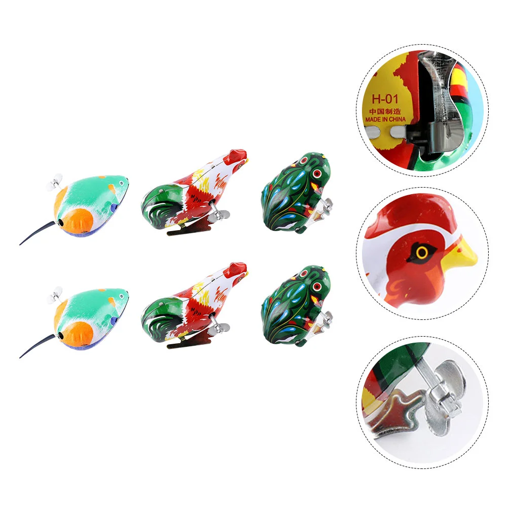 6 шт. заводная игрушка с животными заводные игрушки забавные дети винтажные