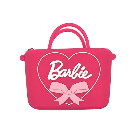 Милый кошелек для монет Барби, Розовый силиконовый кошелек в форме сердца, сумки, аксессуары, плечевой ремень, детские игрушки для девочек, подарок для детей