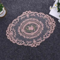 3142cm vintage table cloth dining table embroidery craft placemat european style lace insulation mat anti scald coaster decors