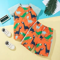 summer toddler baby clothes suit children fashion boys cartoon dinosaur t shirt shorts 2pcsset casual clothing kids tracksuits