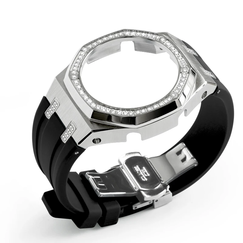 Фото Diamonded Gen4 GA2100 GA2110 GMA-S2100 Металлический корпус MOD Kit для Casioak Безель для часов Резиновый ремешок для часов с инструментами для ремонта №2