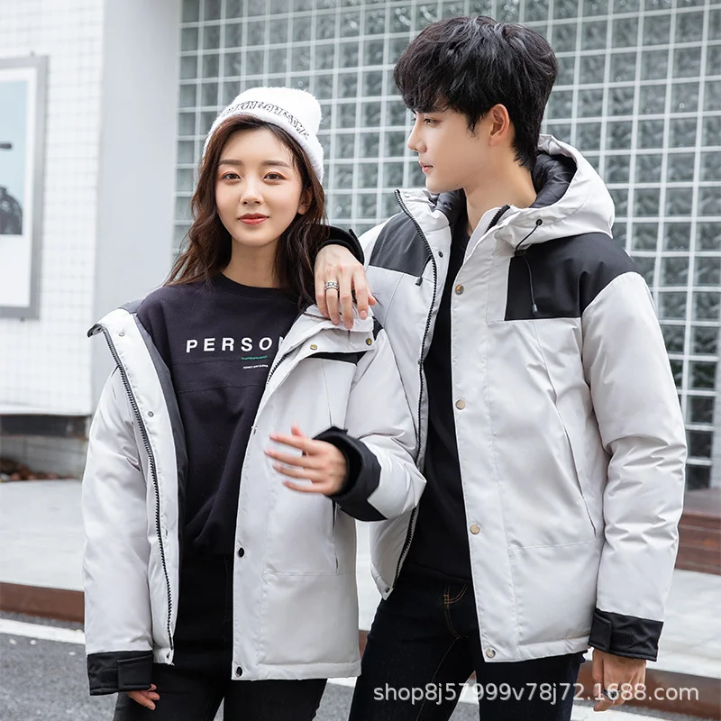 genuine luxury brand Down jacket men women, white duck down, color matching, same tooling, winter thickening, outdoor couple fas