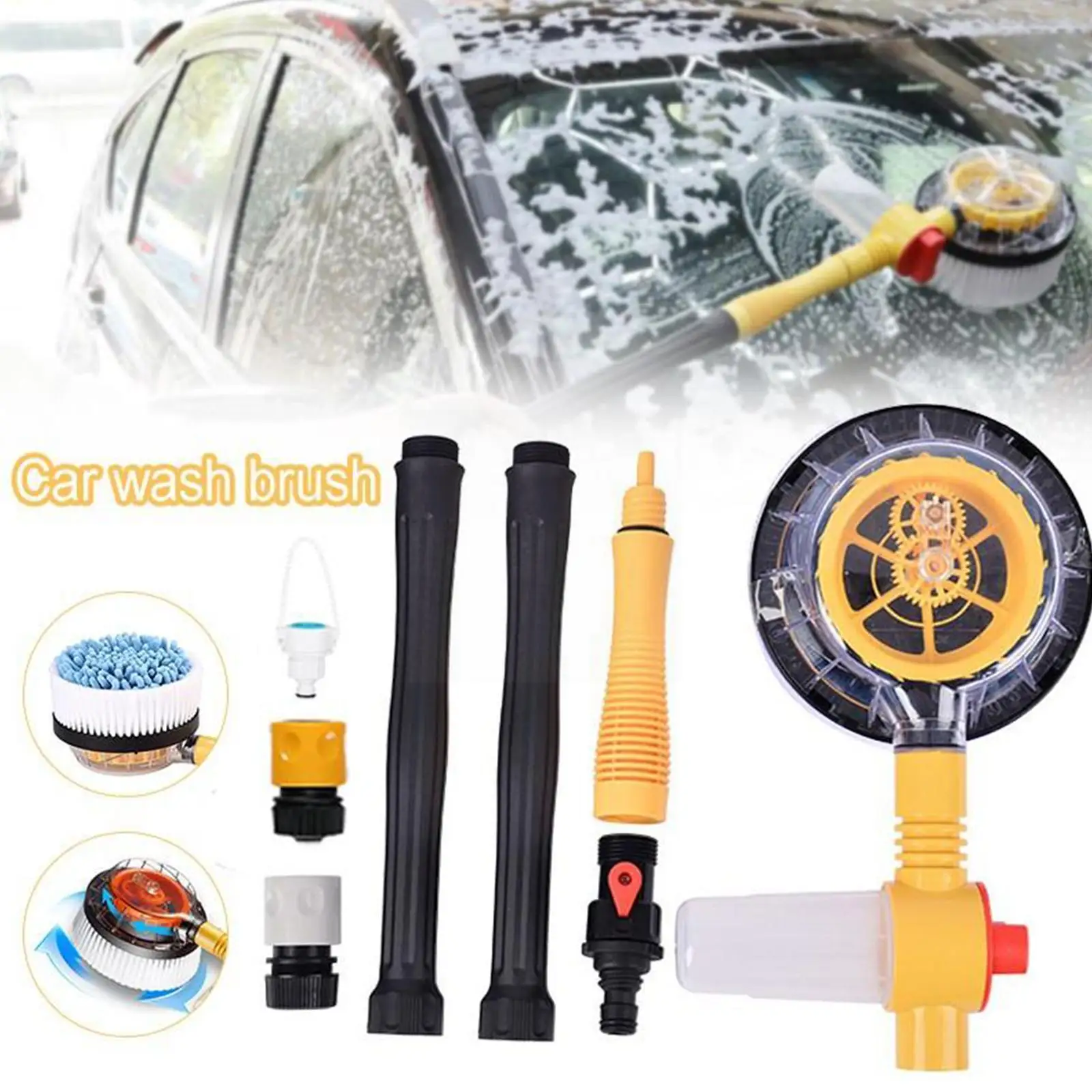 

Car Wash Brush Cleaning Tools Mop Long Handle Automatic Auto Foaming Chenille Mop Wash Accessories Microfiber Rotating Car O9w4