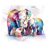 fsbcgt colorful animal mom baby elephant diy painting by numbers adults for drawing on canvas coloring by numbers art decor