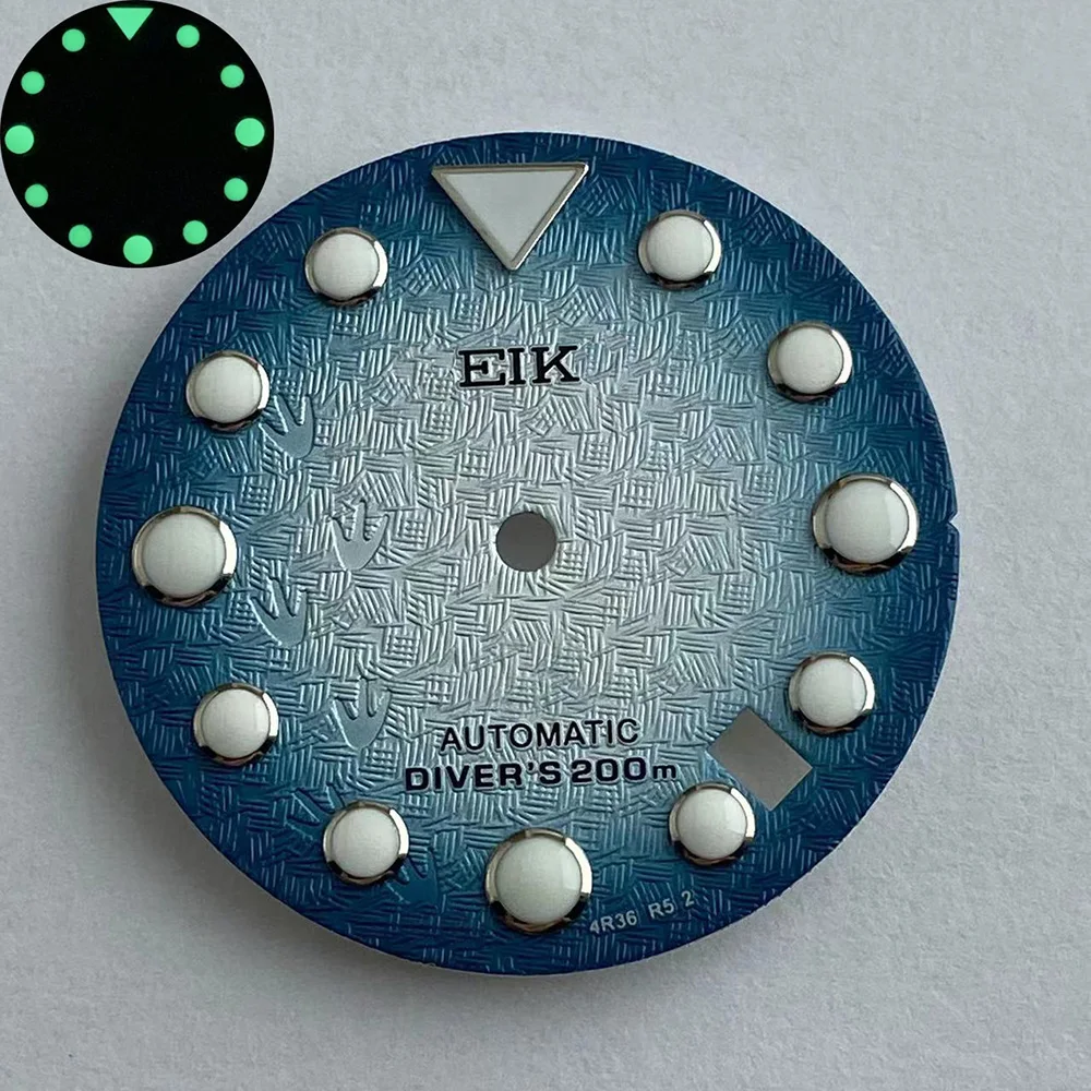 

28.5mm Gradient NH35 NH36 Watch Dial Green Luminous Dial for NH35 NH36 Automatic Movement Watch Modified Literal S Dial with