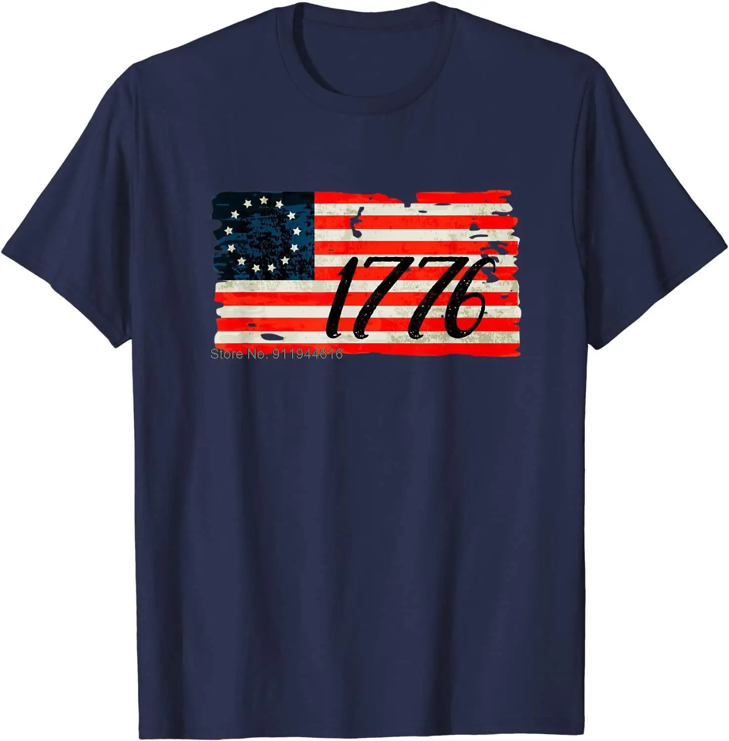 

Distressed Betsy Ross Flag 1776 T-Shirt