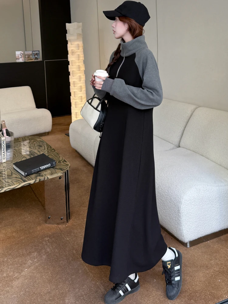 NYFS 2024 новое зимнее корейское женское платье Vestidos халат Elbise свободные бархатные