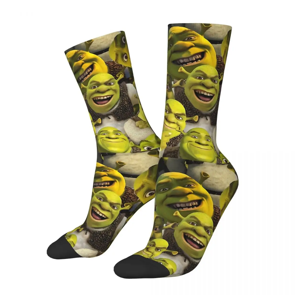 

Funny Happy Men's compression Socks Shrek Vintage Harajuku Meme Hip Hop Novelty Pattern Crew Crazy Sock Gift Printed