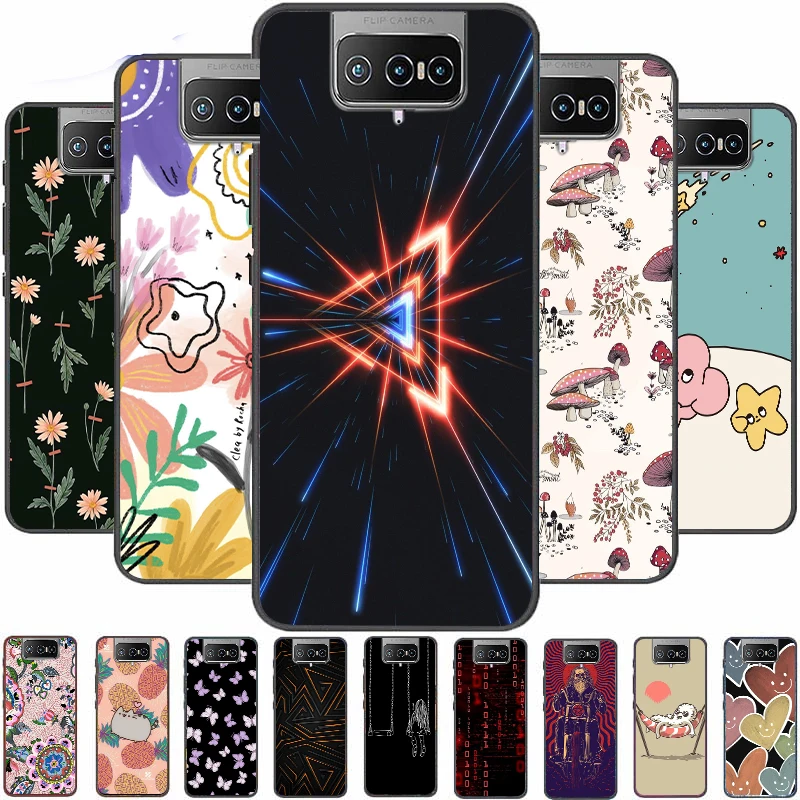 

Cute Cartoon Anime For Asus Zenfone 8 Flip Case Painted Soft TPU Back Cover for Asus Zenfone8 Flip ZS672KS Phone Cases