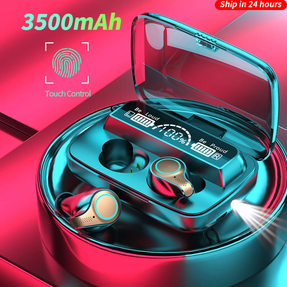 

M18 M10 TWS Bluetooth 5.1 Headphones LED Display CVC8.0 9D Hifi Bass Music Noice Cancelling Waterproof Sport Wireless Headphone
