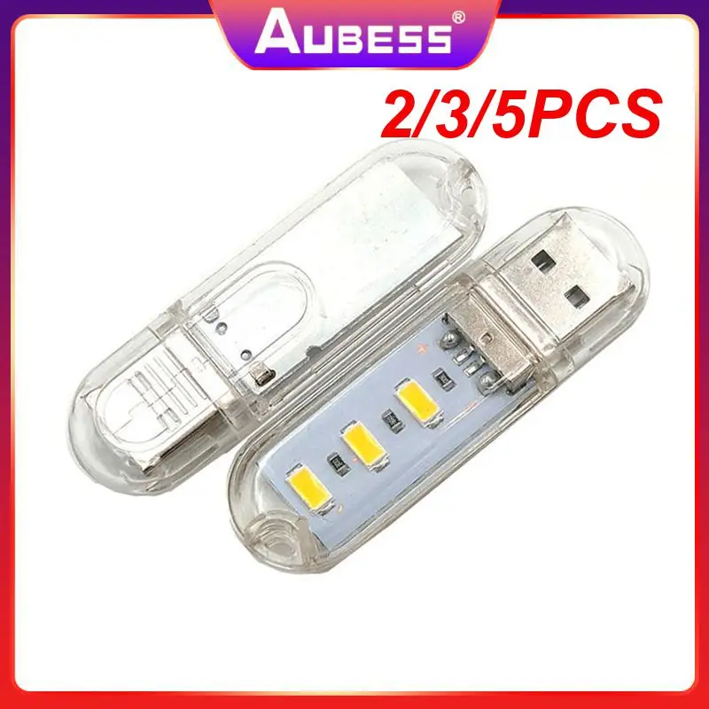 

2/3/5PCS LED Highlight Mini USB Night Light U Disk Computer Desk Lamp Reading Lamps Colorful Mini Book Lights Power Bank Powered