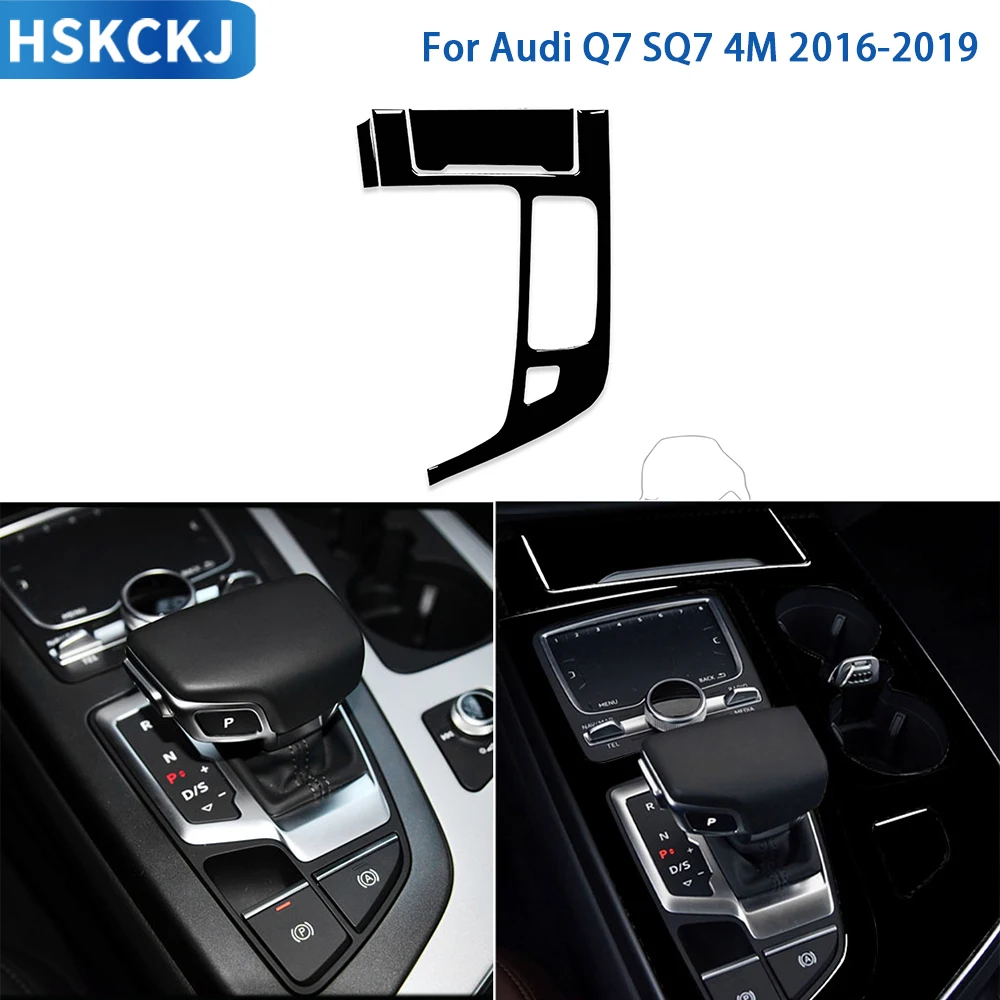

Аксессуары для Audi Q7 2016 2017 2018 2019, автомобильное пианино, черное пластиковое внутреннее снаряжение, объемная рамка, отделка, наклейка для SQ7 4M