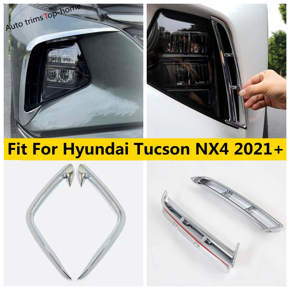 Accesorios ABS para coche, lámpara antiniebla delantera, cejas, tira de párpados, cubierta embellecedora para Hyundai Tucson NX4 2021 2022, Kit Exterior