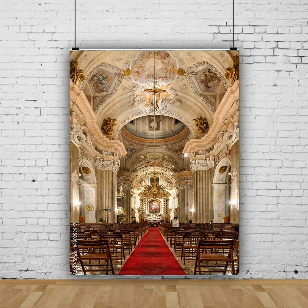 

Auditorium European Style Church Photography Backdrop Props Architecture Zagreb Cathedral Photo Studio Background JT-14