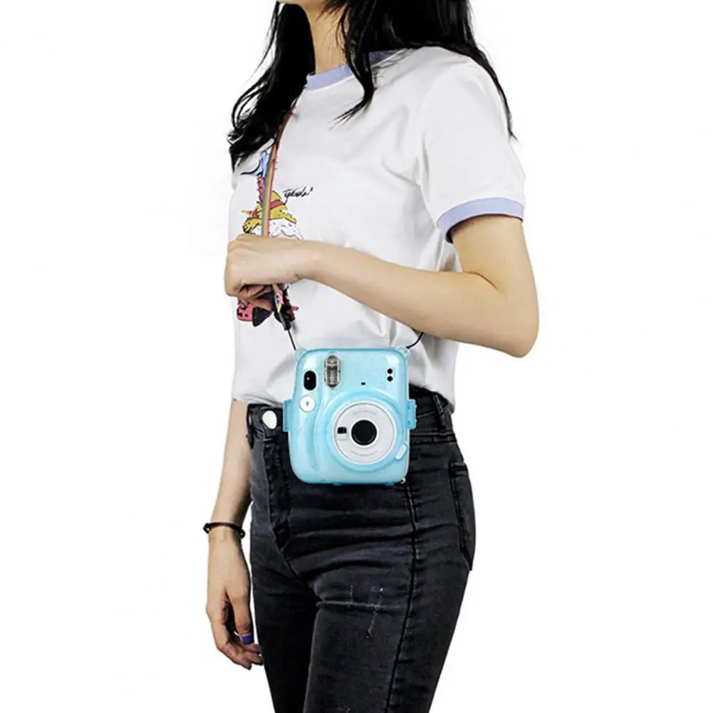 

Блестящий Защитный чехол из ПВХ для камеры Instax Mini 11 с плечевым ремнем