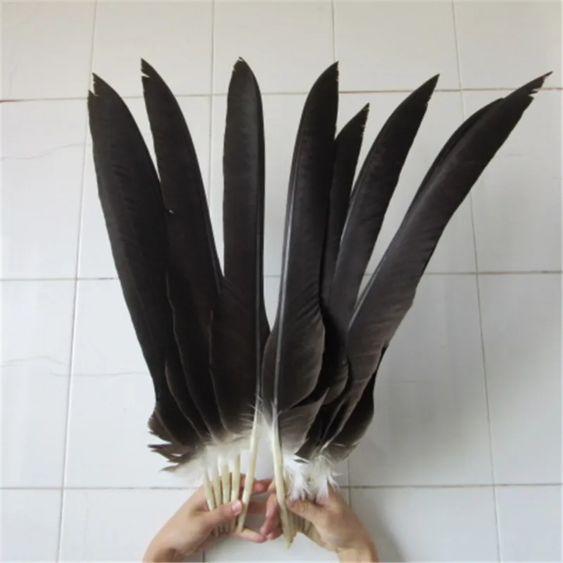 

10pcs/lot Natural White Big Eagle Feathers 22-26 Inches /55-65cm Decoration Jewelry Accessories Stage Performance Diy Symmetry