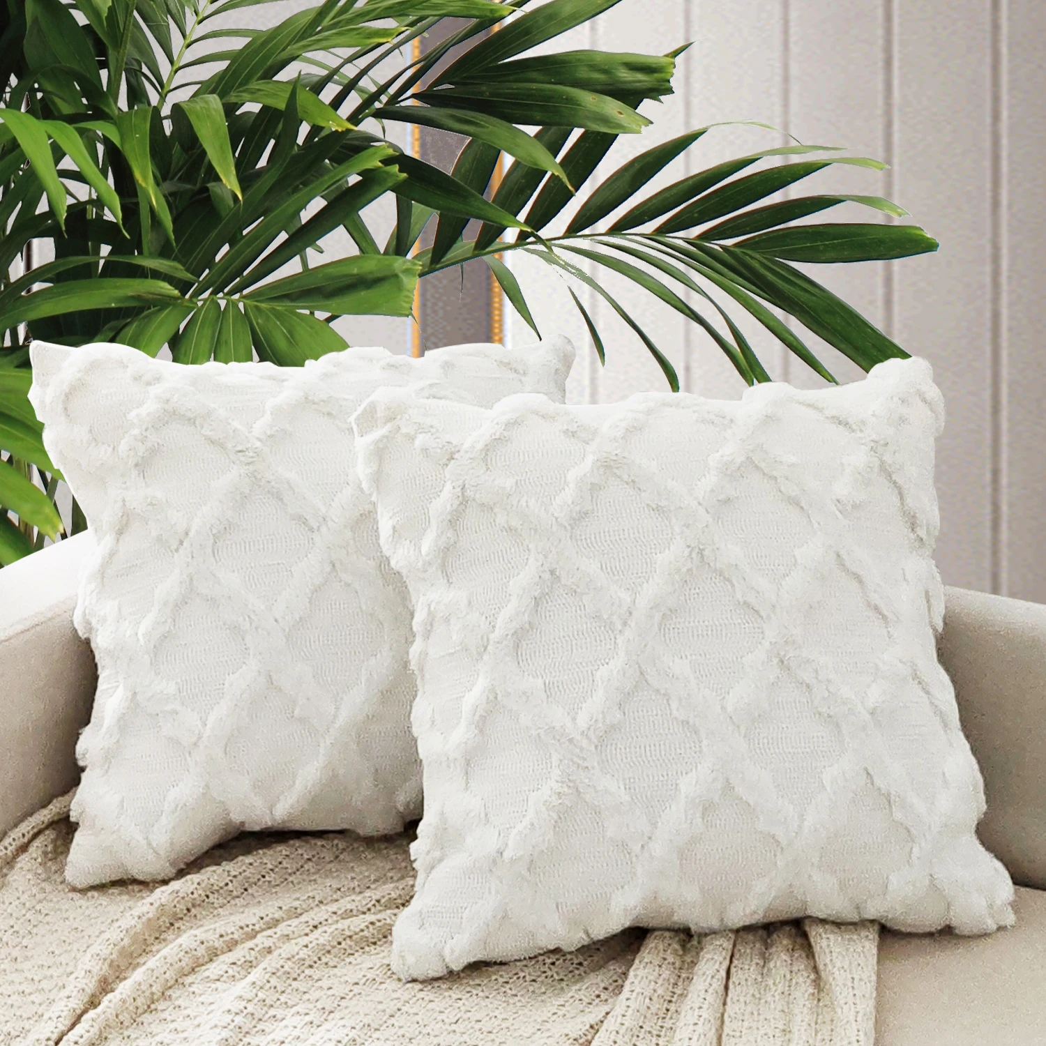 

Soft Plush Cushion Cover Decorative Sofa Velvet 1Pc Throw Pillow Cover Fancyoung Square Nordic Pillow Case Home Decor 45x45cm