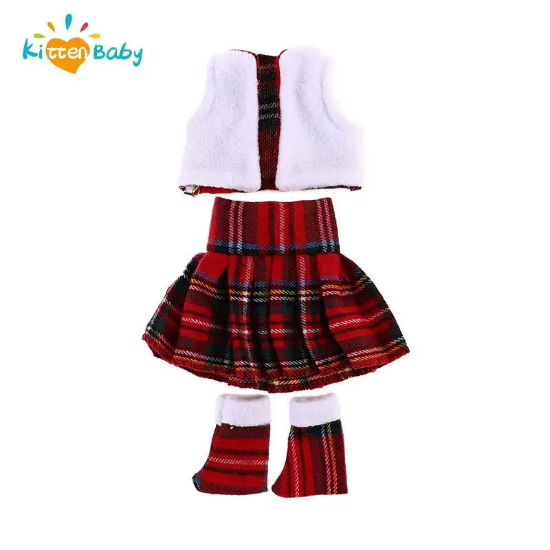 

Рождественская Кукла эльфа для Lalafanfan утка сказочная красная одежда Бант юбка платье игрушки аксессуары для детей рождественские подарки 30 ...