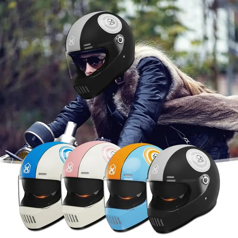 

Motorcycle Full Face Helmet Four Seasons Removable Lens Thermal Helmets With Anti Fog Process Exterior Mirror For Skating Road