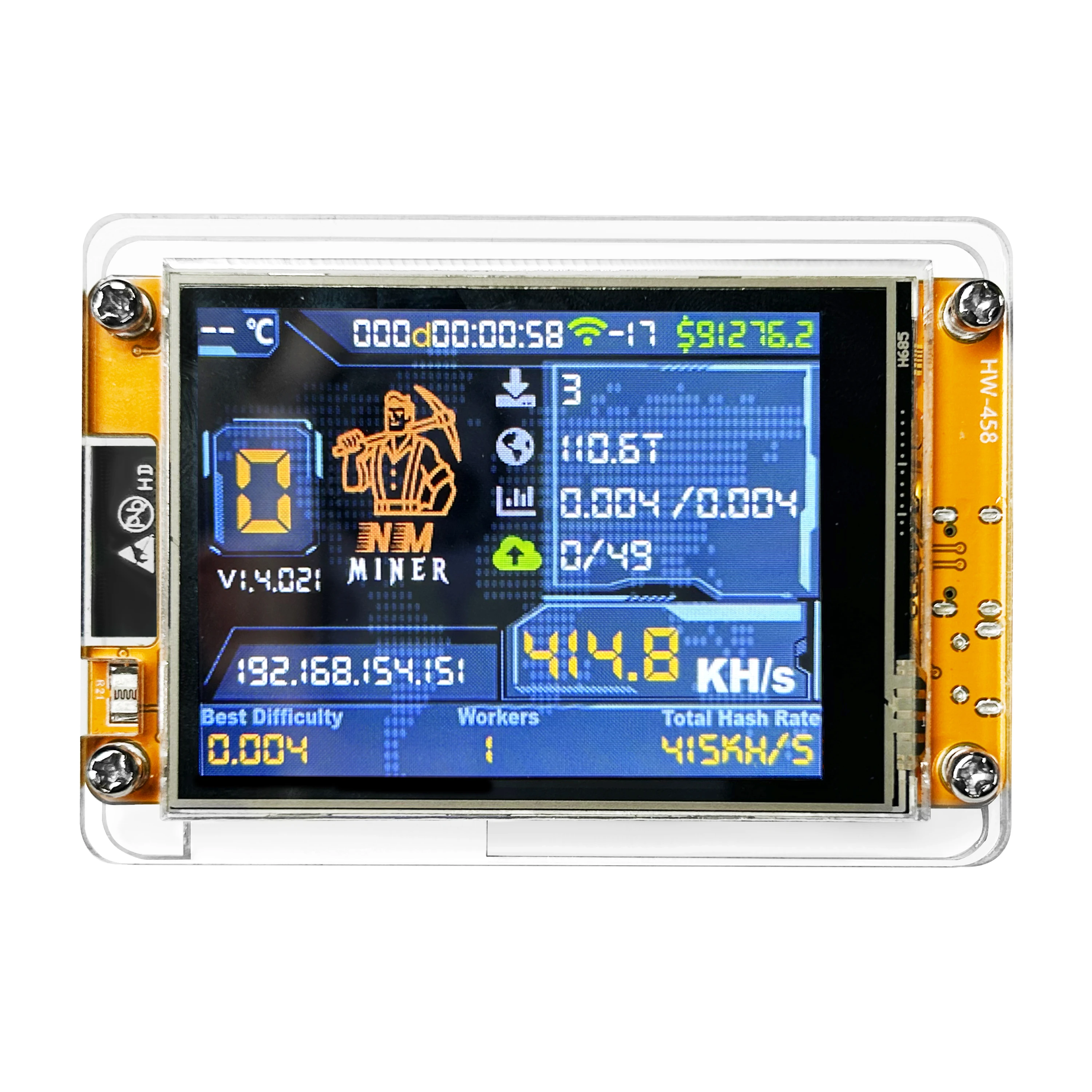 

NMMiner NerdMiner CYD Хешрейт 1000 кГц/с