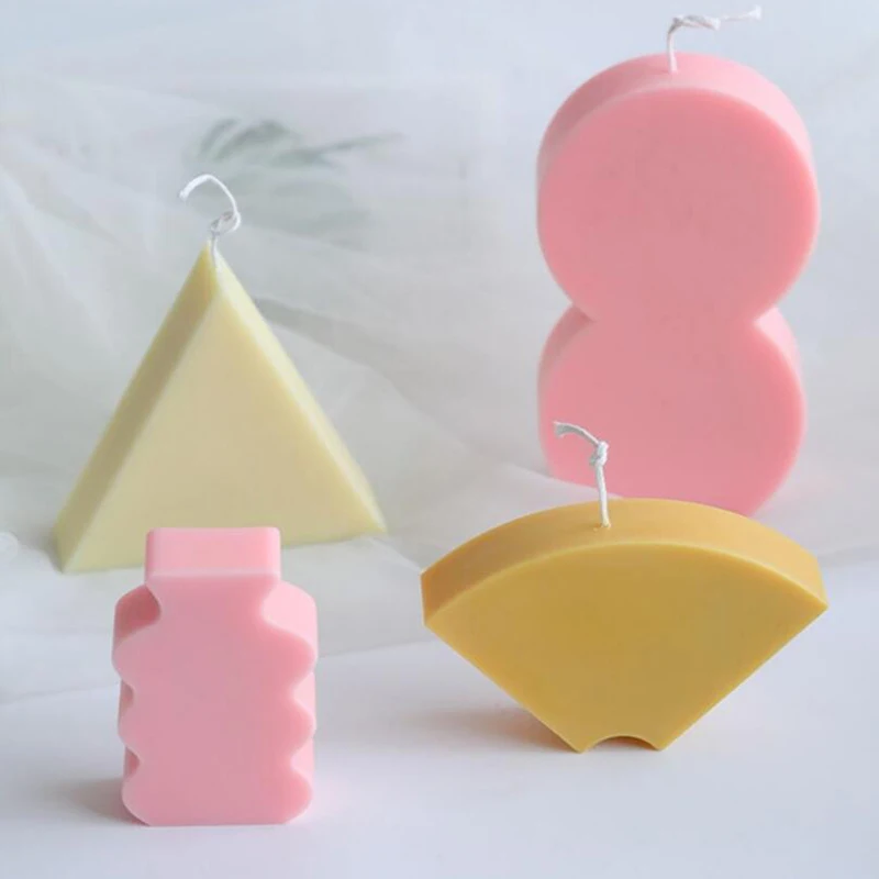 

Art Geometric Shape Candle Molds for DIY Handmade Aromatherapy Wax Soap Building Block Silicone Mould Home Decor Crafts