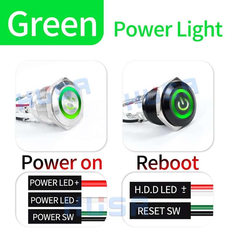 

Металлический кнопка перезагрузки питания для компьютера