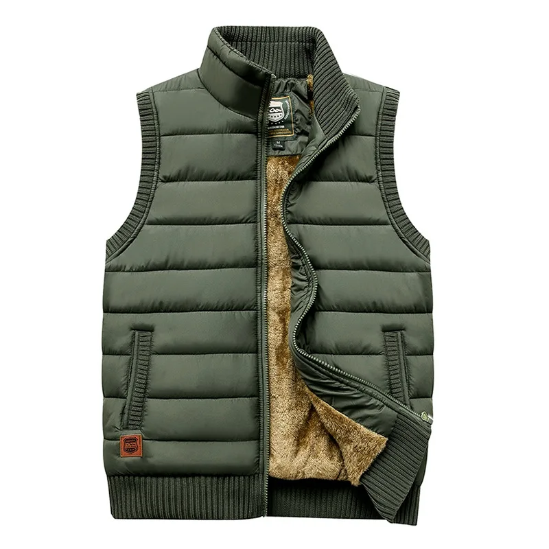 

Mens Autumn Jacket Sleeveless Winter Vests Thicken Fleece Warm Men's Casual Army Vest Male Velvet Plus Size Warm Vest