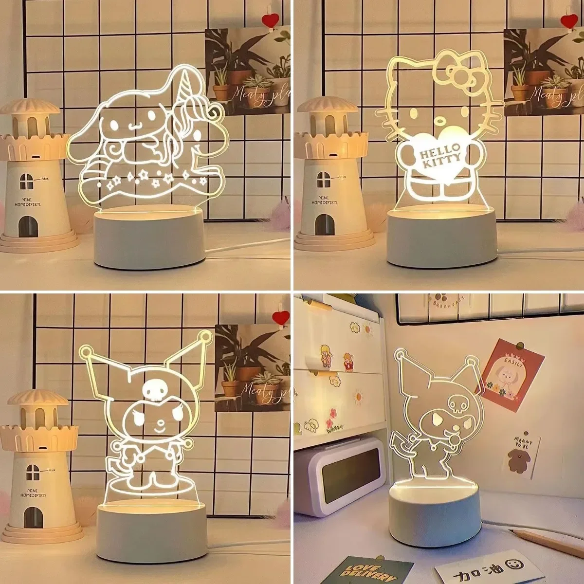 Горячая Распродажа Kawaii 3D Night светильник Cinnamoroll My Melody Hello Kitty Ловец снов банка для