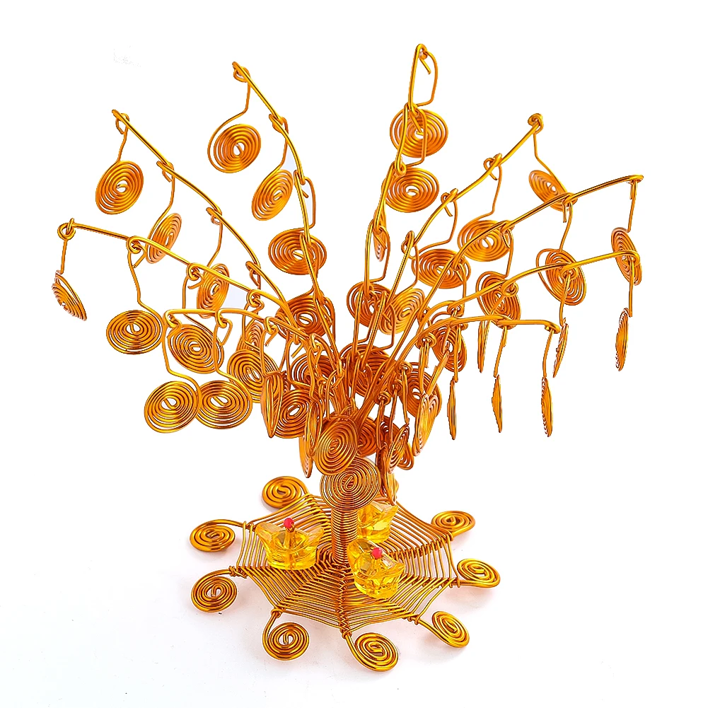 

Handmade Cash Cow Metal Figurine Aluminium Wire Craft Home Feng Shui Landscape Tree Mascot Wedding Centerpiece Gift Accessories