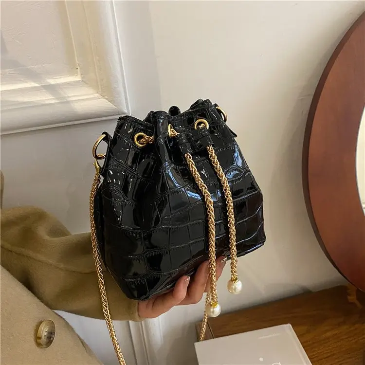 

Роскошная модная сумка-мессенджер, Женская Повседневная сумка на шнурке из крокодиловой кожи в Корейском стиле, женская сумка на плечо с це...