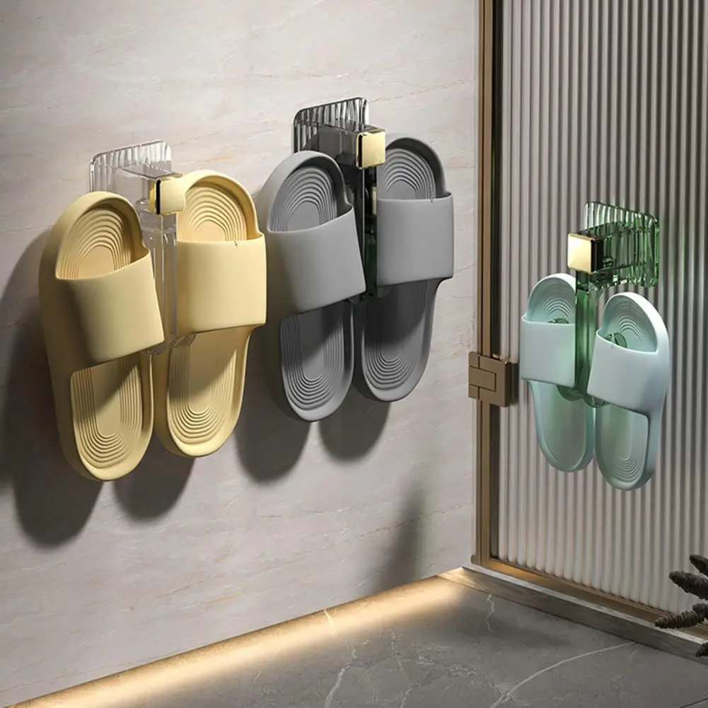 

Bathroom Hanger Hook Acrylic Slippers Hook Quick Draining Good Ventilation Slippers Storage Wall Hanging Rack Hook Keep Dry