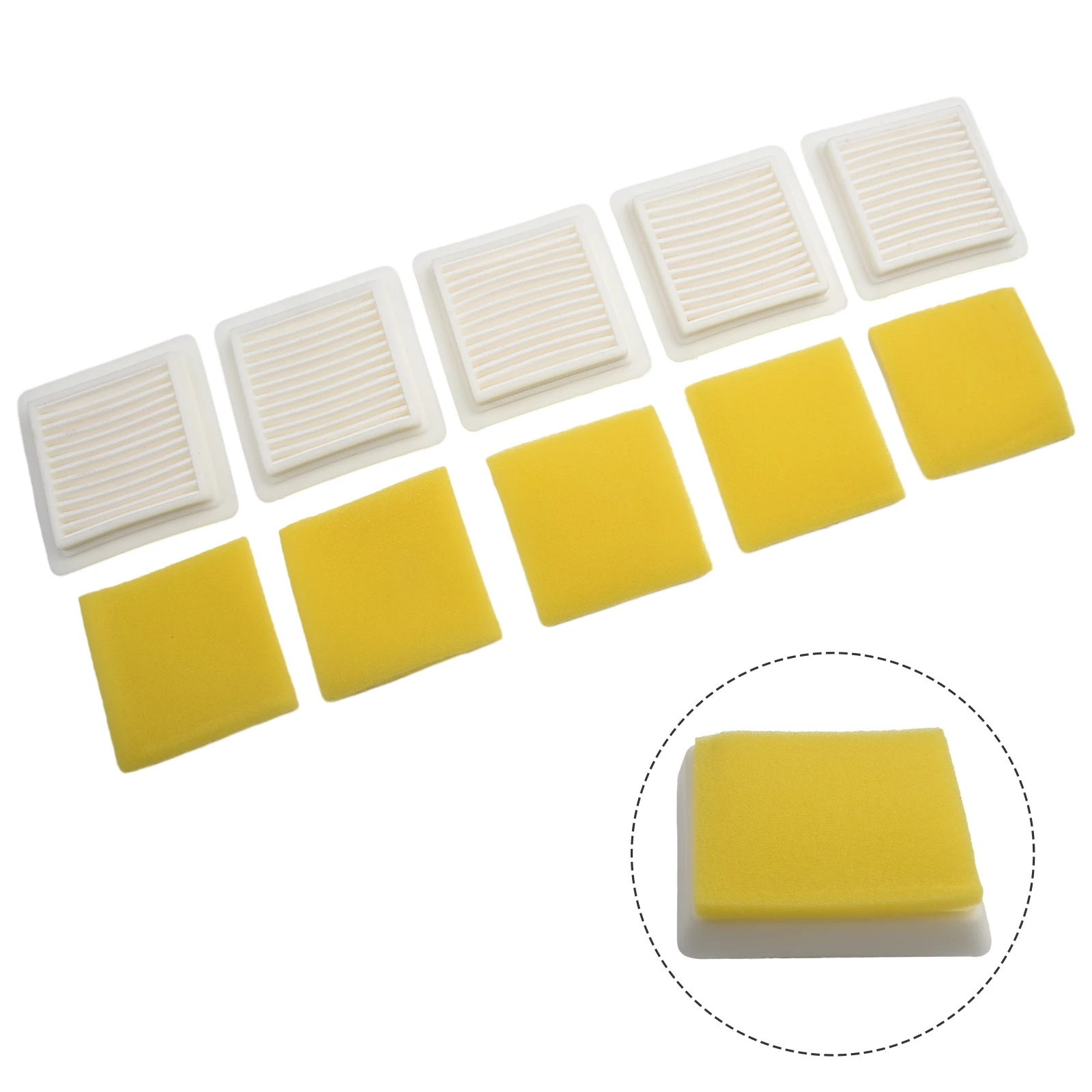 Комплект из 5 комбинированных воздушных фильтров пластиковая губка для