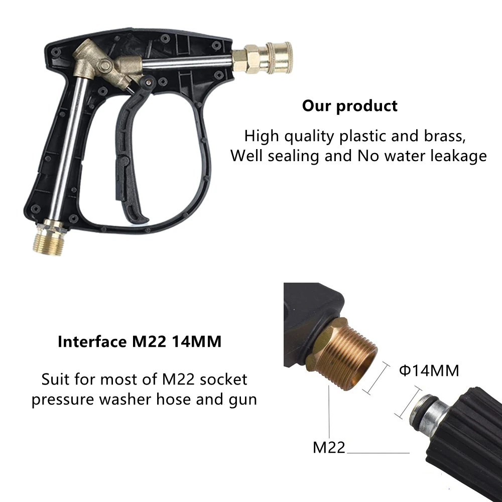 Пистолет Для Мойки Высокого Давления С Быстроразъемным Соединением 1/4 Дюйма M22-14