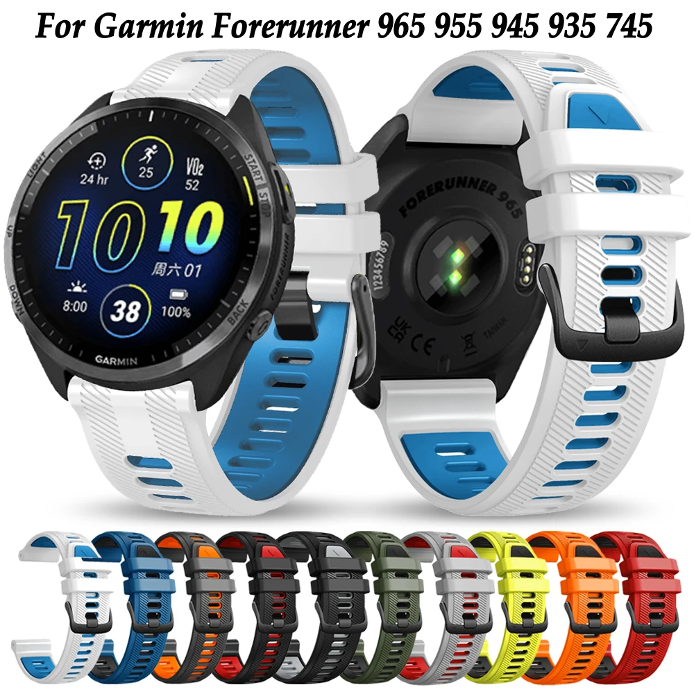 

Сменный спортивный силиконовый ремешок для наручных часов Garmin Forerunner 965 955 Solar 945 935 745, ремешок для наручных часов, браслет 22 мм