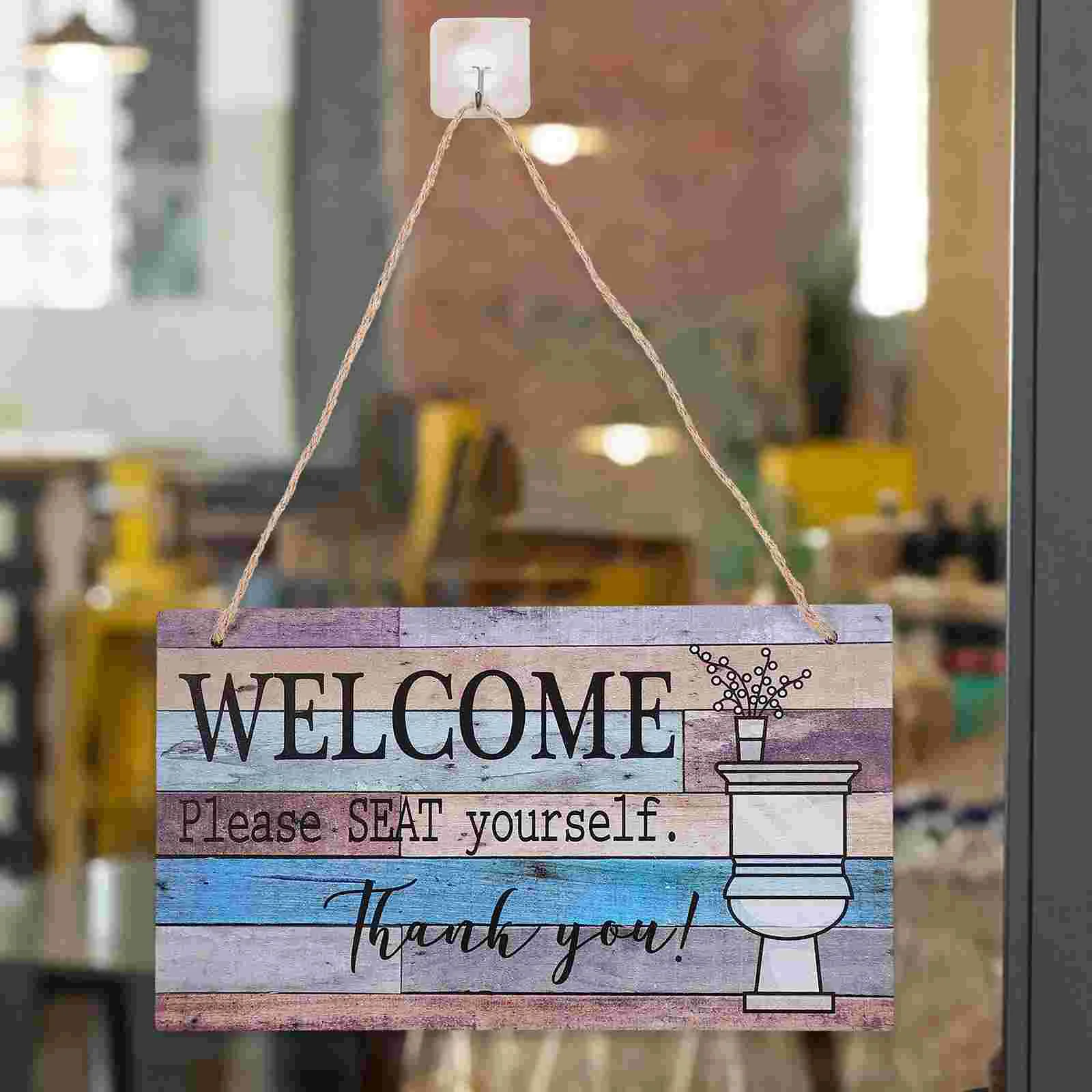 

Decoupage Paper Welcome Word Block Wooden Sign Wreath Vintage Hanging Rustic Cutout