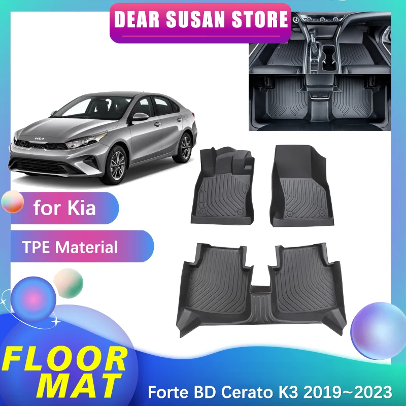 

Car Floor Mat for Kia Forte BD Cerato K3 2019~2023 2020 2021 2022 Foot Parts TPE Liner Carpet Pad Custom Cover Rug Accessories