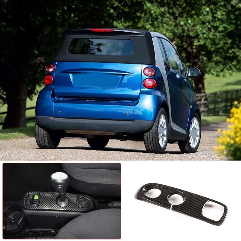 

For 2009-2015 Mercedes-Benz Smart ABS Carbon Fiber Car Central Control Shift Decorative Frame Cover Sticker Interior Accessories